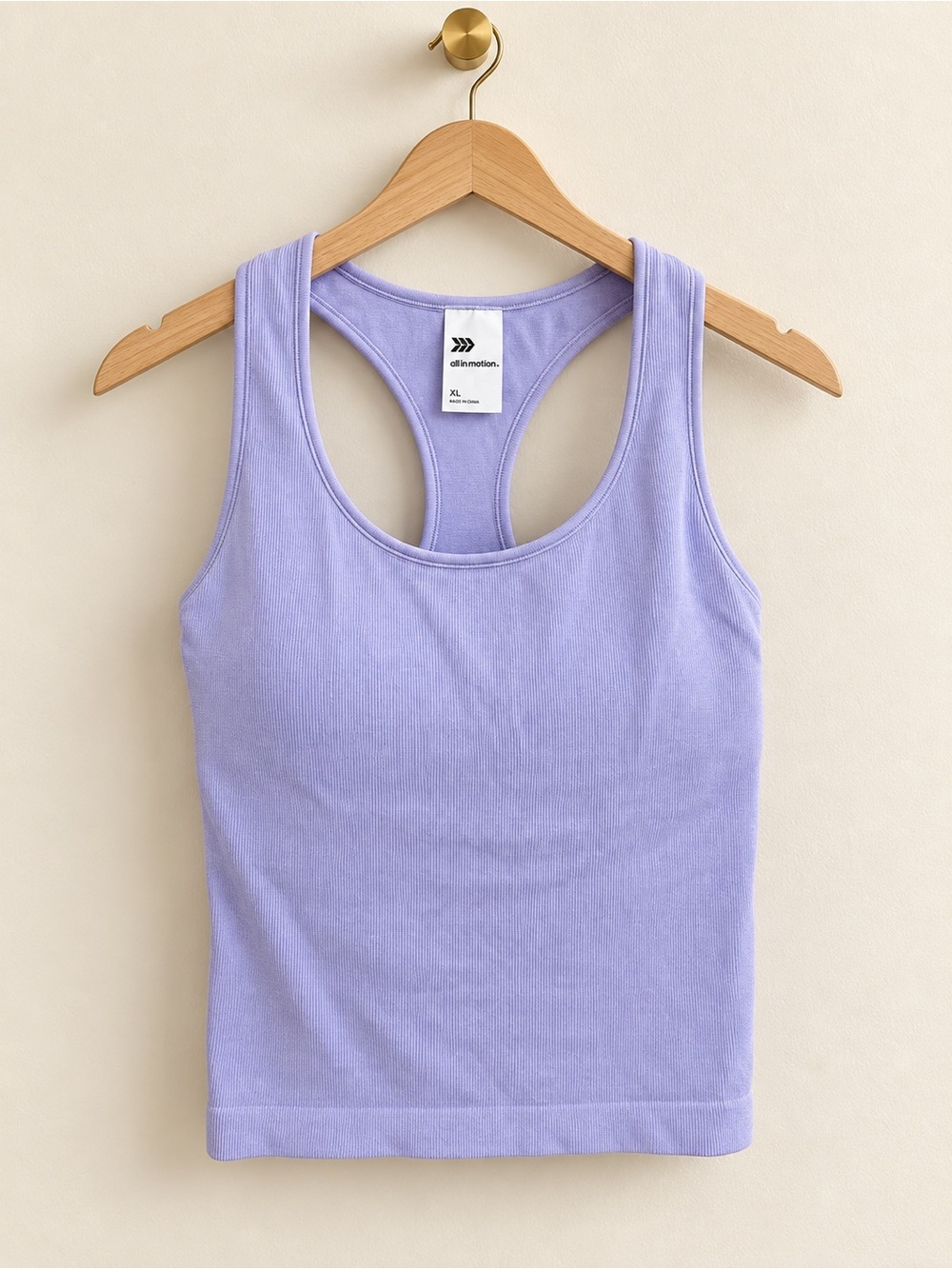All in Motion Lavender Purple Ribbed Racerback Tank Top Size XL